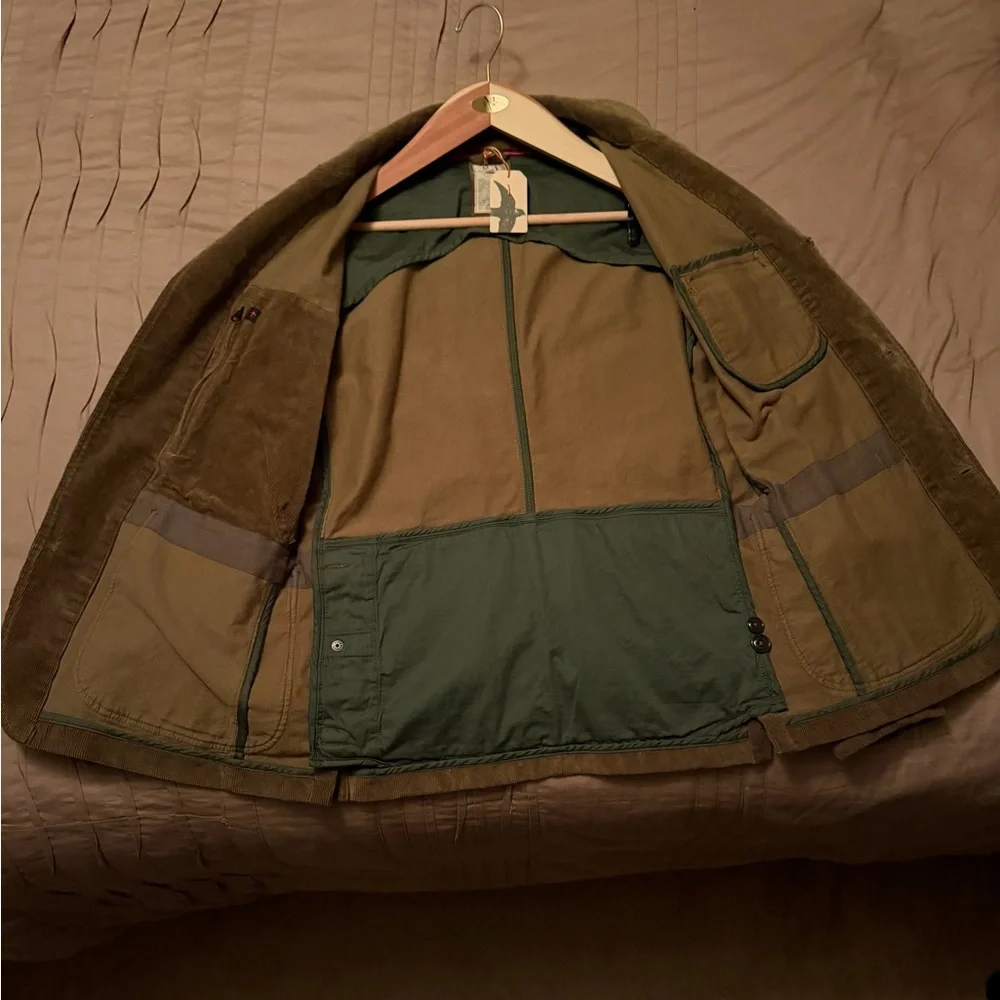 Men's Olive and Khaki Military Jacket - Picture 5 of 7